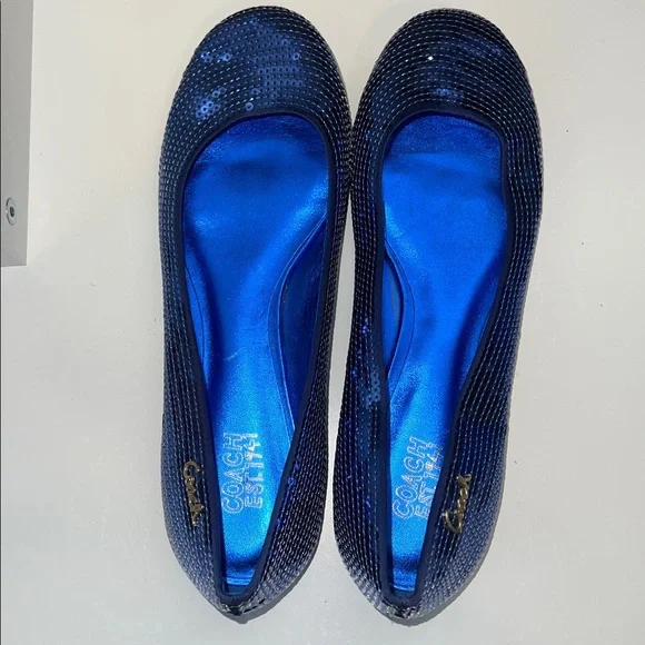 COACH Blue Sequin Shimmer Ballet Flat Shoes
Size 8 - Picture 3 of 8